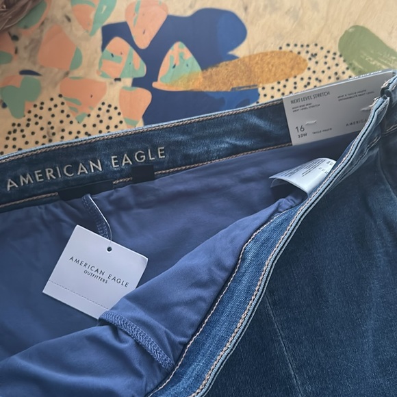 NWT American Eagle High Rise Mini Denim Skort - Picture 4 of 5